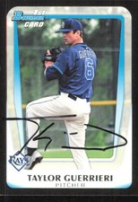 TAYLOR GUERRIERI Autograph Baseball card auto TAMPA BAY RAYS