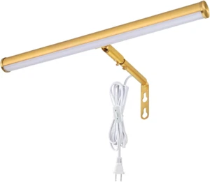 14" LED Picture Light, Warm White 3000K, Gold Finish, Adjustable Art Gallery - Picture 1 of 12