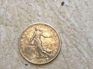1916 FRANCE w La Semeuse Sower Silver 1 Francs French Coin WW1 - Picture 1 of 2