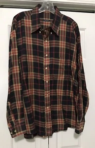 Camicia Burberry London uomo XL nera rossa Nova check quadri bottoni davanti cotone - Foto 1 di 8