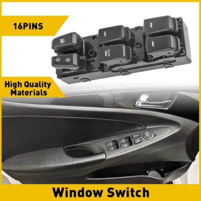 Interruptor de ventana eléctrica maestro para Hyundai Sonata 2011-2015 lado del conductor delantero izquierdo Foto 1 de 4