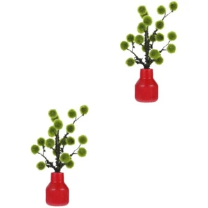 Set of 2 Artificial Flower Ornament Artificial Plants Indoor Office Plants - Picture 1 of 12