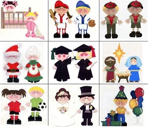 Stick Kids - scrapbooking dolls die cuts - 67 CHOICES - cards, paper projects - Picture 1 of 69