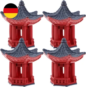 4er Set Mini Japanische Steinlaternen – Asiatische Pagoden Deko Für Garten - Bon - Bild 1 von 9