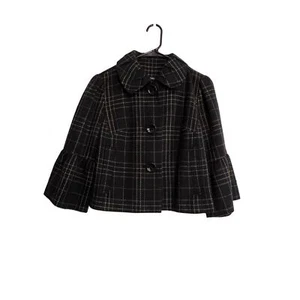 Relativity Blazer Womens Size 6 Cropped Black and Blue Plaid - Picture 1 of 4