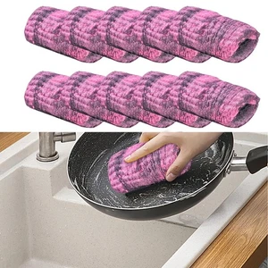 10*Steel Wool Soap Pads Metal Scouring Cleaning Pads Dish Non Scratch Cleaning - Picture 1 of 11