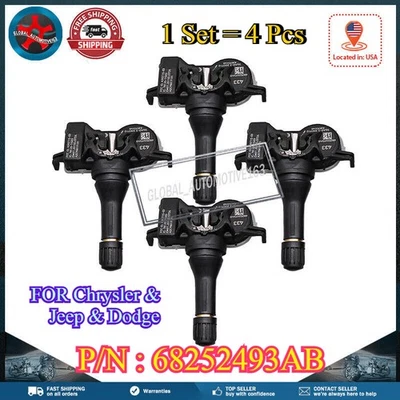 Set(4) Tire Pressure Sensor TPMS For Jeep Grand Cherokee Dodge Durango 2016-2021 - Image 1 of 4