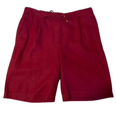 Bermudas Chico's 100% Lino Rojo Cintura Elástica Talla 2.5 (Grande 14) Foto 1 de 4