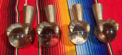 4 pies de mesa antiguos de hierro fundido con garras de águila de 2 1/4" bolas de vidrio herrajes para muebles  Foto 1 de 4