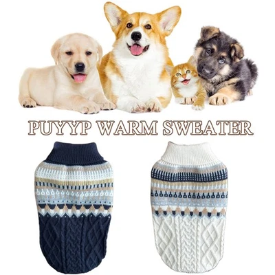 Pet Cat Dog Sweater Winter Warm Pet Turtleneck Sweater Thick Clothes Coat ♡ - Image 1 of 4