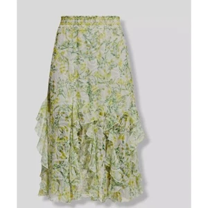 Alice + Olivia Jocelyn Smocked Waistband Ruffle Skirt in Sun Ditsy Size 0 NWOT - Picture 1 of 5