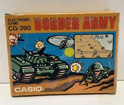 CONSOLE BORDER ARMY CASIO CG-390  BOXED VINTAGE LCD GAME RETRO 1984 USED TESTED Foto 1 de 4
