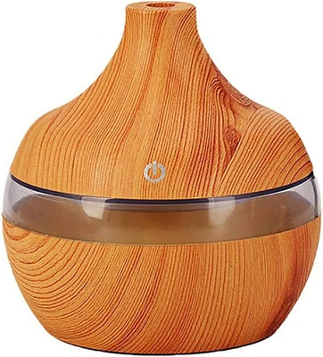 PROFUMATORE AMBIENTE DIFFUSORE ESSENZE UMIDIFICATORE LED RGB 300ML JAN005 (Legno - Immagine 1 di 4