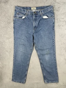 Jeans vintage LL Bean uomo 36x30 blu denim lavaggio medio classico dritto medio - Foto 1 di 10