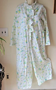 VTG Tom Girl Eastern Isles Soft Flannel One Piece Jumpsuit style PJ's Pamjama LG - Picture 1 of 11