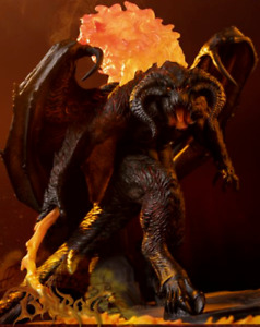 The Lord of the Rings Balrog Figure Statue 11" /w Articulation + Flaming Whip