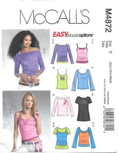 Prendas para el torso pequeñas sin cortar McCall's patrón de costura M4872 Misses cuatro estilos talla: XS-S-M - Imagen 1 de 2