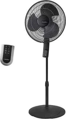 Lasko 16" Oscillating Adjustable Pedestal Fan 4 Speeds Thermostat Remote Timer - Image 1 of 4