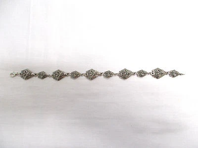 WOLF HEAD CHARMS 2 SIZES LINK CHAIN PEWTER CHARM BRACELET CUSTOM 9 INCHES - Image 1 of 3