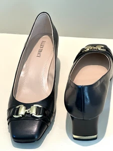 🆕️ZAPATOS DE VESTIR ELLEN TRACY 9.5 M CUERO NEGRO Tacones Bajos 2" Cómodos - Nuevos sin Etiquetas - Imagen 1 de 5