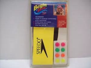 Speedo Youth Begin to 1 Swim Headband and 4 Pair Silicone Earplugs Pack - NEW - Picture 1 of 3