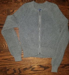 NWT Gap Boys' Heather Grey/Gray Ribbed Bomber Sweater/Top 12 XL - Picture 1 of 2