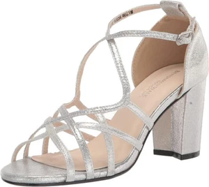 NEW Touch Ups Dyeables Sandals Lupe Silver Size 9.5M Wedding Dressy Bridesmaid - Picture 1 of 15