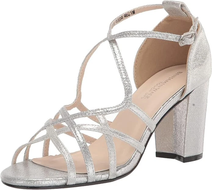 NOVAS Sandálias Touch Ups Tingíveis Lupa Prata Tamanho 9.5M Casamento Vestido Dama de Honra - Imagem 1 de 4