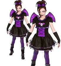 Batty Bat Ballerina Girls Vampire Fancy Dress Kids Halloween Kids Outfit + Wings
