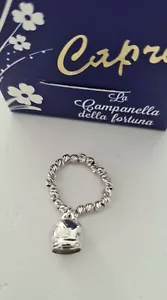 ANELLO CAPRI ELASTICO IN ARGENTO 925 CON CAMPANELLA DELLA FORTUNA - Foto 1 di 1