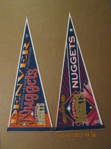 NBA Denver Nuggets Vintage Circa 1990's Wincraft Lot of 2 Team Logo Pennants Cover
