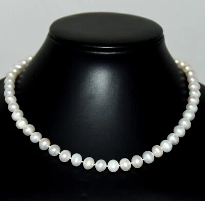 Natur-Perlen-Ketten,echte Süßwasser-Zucht-Perlen-Halskette 35 cm-60 cm Neu 1 St. - Bild 1 von 3