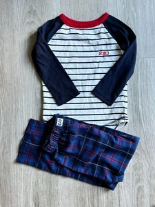 GAP Kids Boys Blue Plaid Pajama Set Size 4 years Chillin - Picture 1 of 4