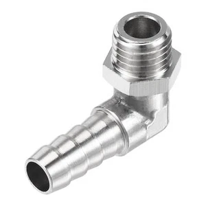 Nickel-plated Copper Hose Barb Fitting Elbow 8mm Barbed M12x1.5 Male Thread - Picture 1 of 5
