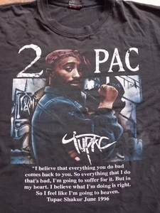Tupac Shakur Printed Rap Jersey Double Graphic T-Shirt Size XL Extra Large - Picture 1 of 6