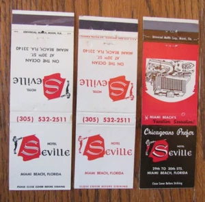 CUBIERTAS DE LIBRO DE CERILLAS TAURINAS: HOTEL SEVILLE MIAMI BEACH, FLORIDA FERIDAS -D - Imagen 1 de 1