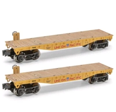 2 PACK - O Gauge 10-1/2" Flat Cars - UNION PACIFIC - New Item - Never Ran - Image 1 of 3