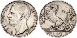 ITALY , SILVER 10 LIRE 1928 VITTORIO EMANUELE III (AZ-2) , RARE - Picture 1 of 1