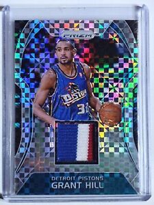 2017 Prizm Grant Hill #PATCH SILVER CHECKERBOARD /10 Game Worn 4 Color Jersey