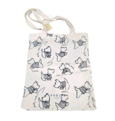 Radley London 签名中号开放式托特包钱包帆布 Scottie 狗新品 — 第 1/4 张图片