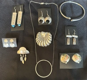 Amazing STERLING SILVER WEARABLE ARTISAN JEWELRY LOT OF 9 Pieces 53 GRAMS - Picture 1 of 10