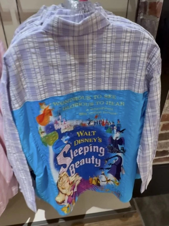 2025 迪士尼乐园睡美人编织纽扣衬衫 L XL 全新 — 第 1/4 张图片