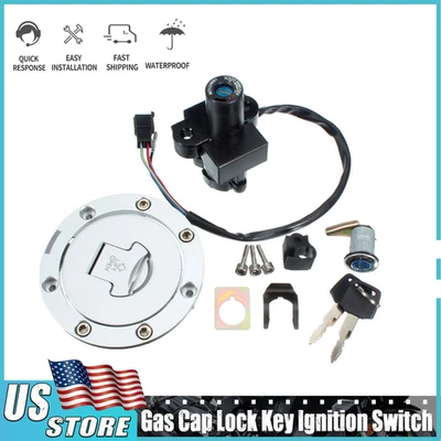 Ignition Switch Fuel Gas Cap Seat Lock Key Set Fit For 2013-2021 Honda CBR600RR Foto 1 de 4