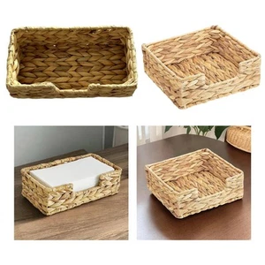 Wicker Woven Basket Organizer Rattan Woven Organizer Boxes Napkin Holder Toilet - Picture 1 of 12