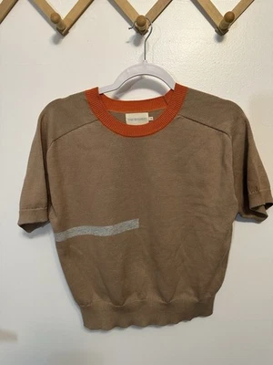 Suéter The Endery Manga Corta Algodón Talla XS/S Preppy Clásico Cuello Redondo Foto 1 de 4