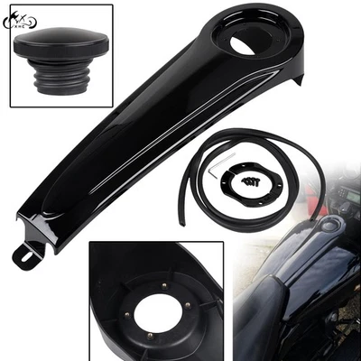 Black Dash Fuel Console Gas Tank Cap Cover For Harley Touring Road Street Glide Foto 1 de 4