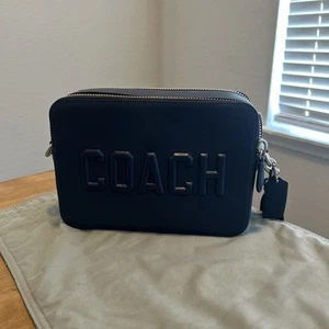 COACH Crossbody Bag CV931 Leather Deep Blue - Picture 1 of 8