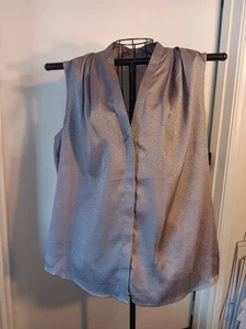 Calvin Klein Blouse Women's Size 1X Cheetah Animal Print Sleeveless Silver Metal - Picture 1 of 5