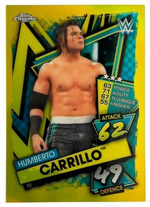 2021 Topps Chrome WWE Slam Attax - HUMBERTO CARRILLO Yellow Refractor #70 /99 - Picture 1 of 3