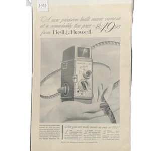Vintage 1953 Bell & Howell Movie Camera Remarkably Low Ad Advertisement - Bild 1 von 4